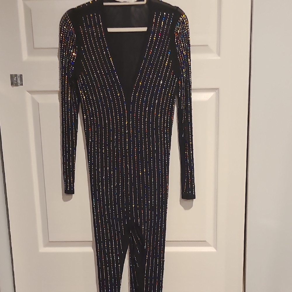Black Sequin Jumpsuit